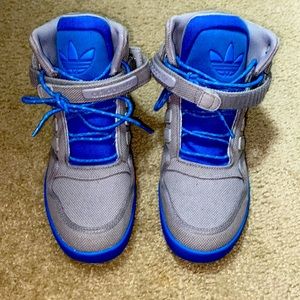 Grey & Royal Blue Hightop Adidas